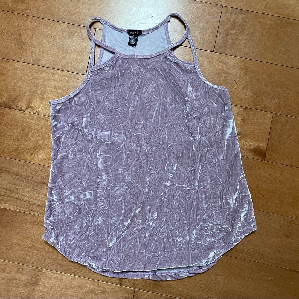 Rue 21 lilac crushed velvet tank